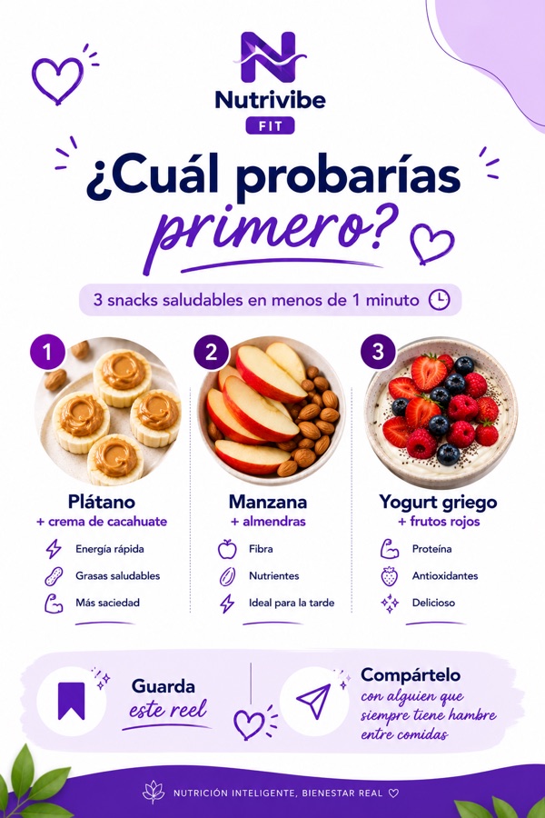 Slide 6 — 3 snacks saludables